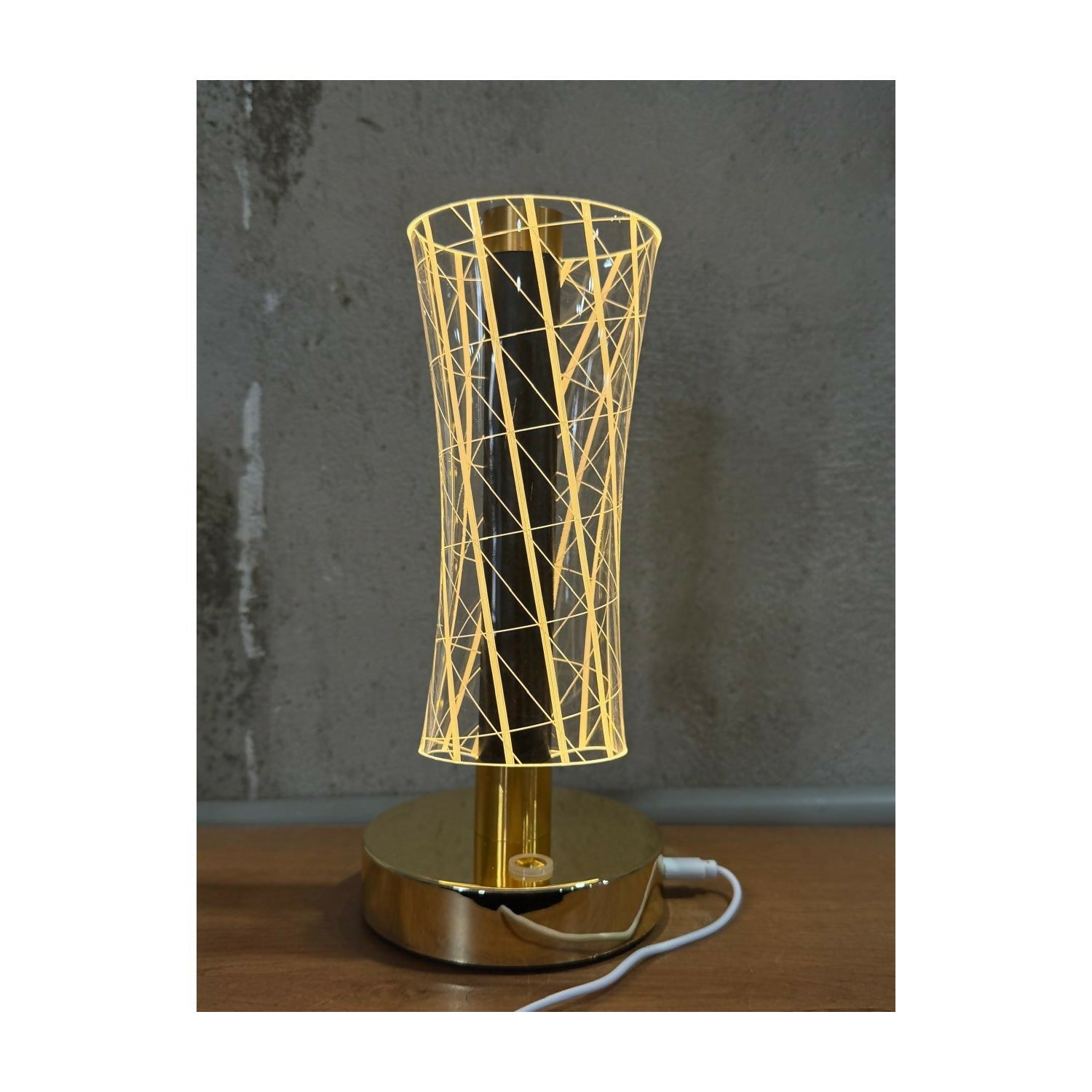3D Illusion Geometric Vase Shape LED Table Lamp with Touch Control